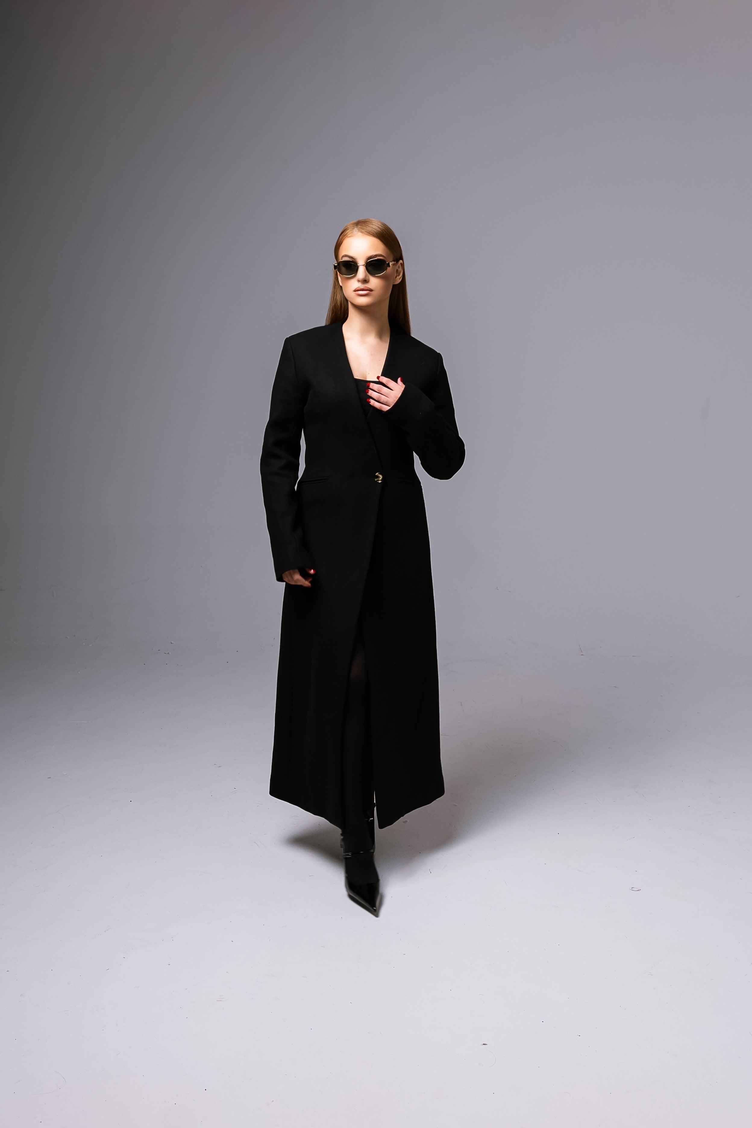 Manteau classique en laine et cachemire